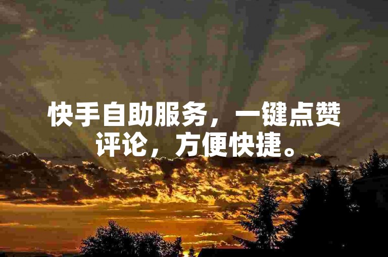 快手自助服务，一键点赞评论，方便快捷。