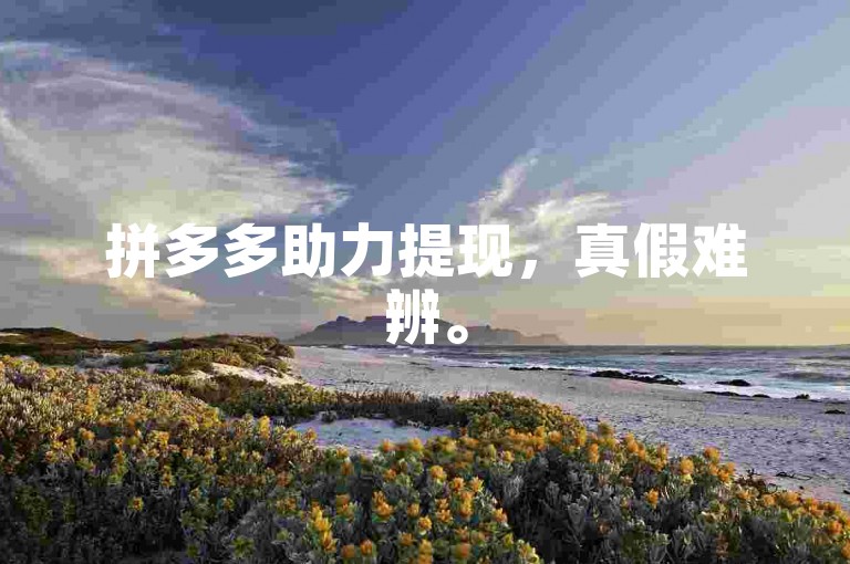 拼多多助力提现，真假难辨。