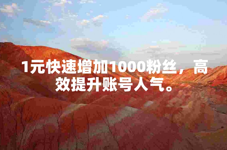 1元快速增加1000粉丝，高效提升账号人气。