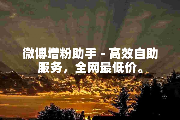 微博增粉助手 - 高效自助服务，全网最低价。