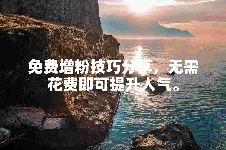 免费增粉技巧分享，无需花费即可提升人气。