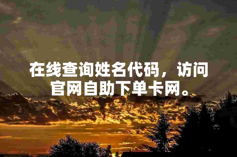 在线查询姓名代码，访问官网自助下单卡网。