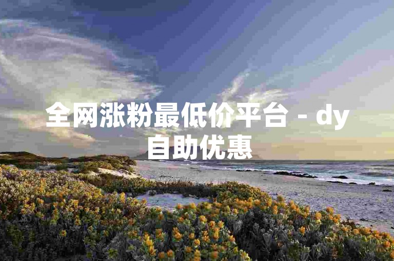 全网涨粉最低价平台 - dy自助优惠