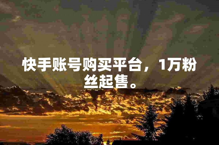 快手账号购买平台，1万粉丝起售。