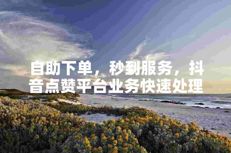 自助下单，秒到服务，抖音点赞平台业务快速处理。