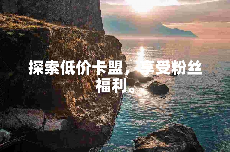 探索低价卡盟，享受粉丝福利。