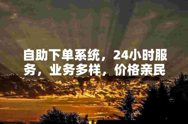 自助下单系统，24小时服务，业务多样，价格亲民。