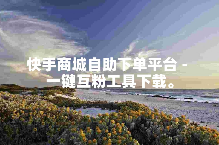 快手商城自助下单平台 - 一键互粉工具下载。