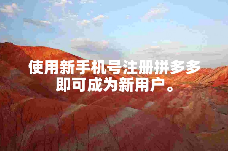 使用新手机号注册拼多多即可成为新用户。