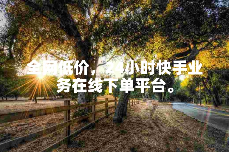 全网低价，24小时快手业务在线下单平台。