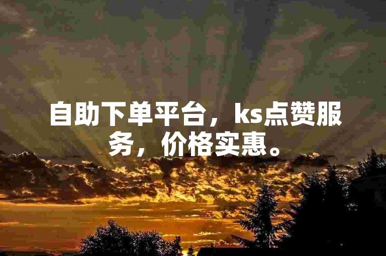 自助下单平台，ks点赞服务，价格实惠。