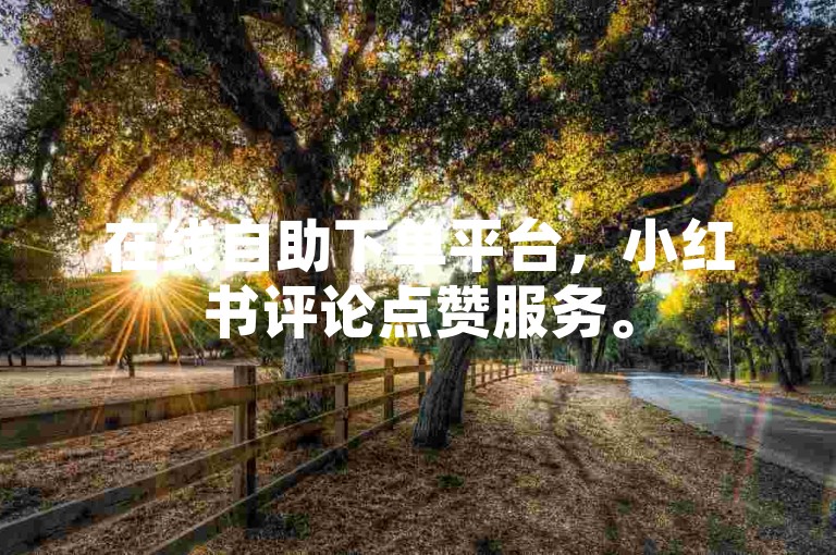 在线自助下单平台，小红书评论点赞服务。