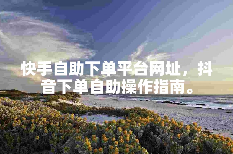 快手自助下单平台网址，抖音下单自助操作指南。