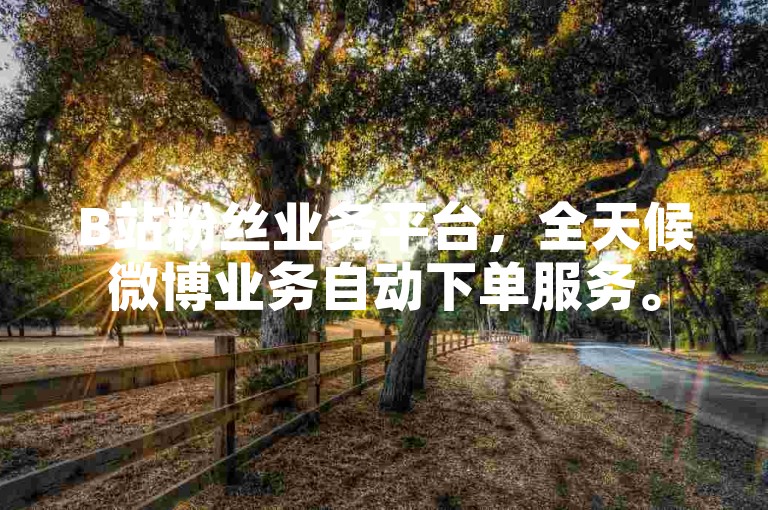 B站粉丝业务平台，全天候微博业务自动下单服务。