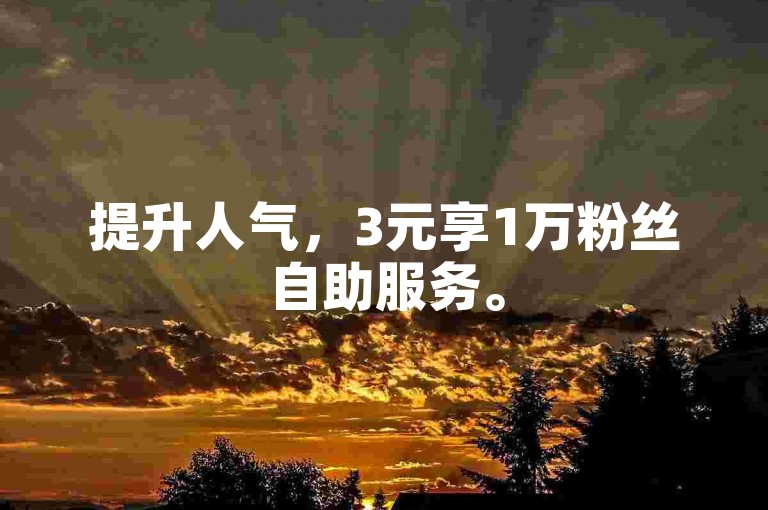 提升人气，3元享1万粉丝自助服务。