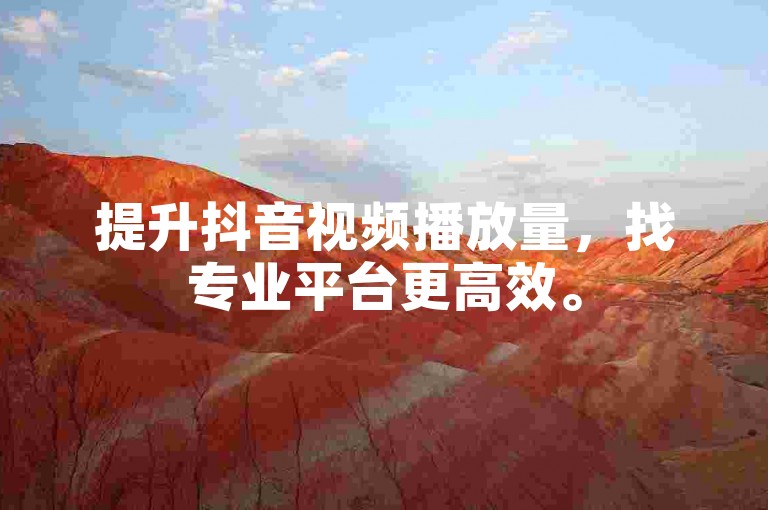 提升抖音视频播放量，找专业平台更高效。