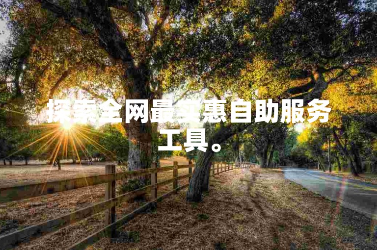 探索全网最实惠自助服务工具。