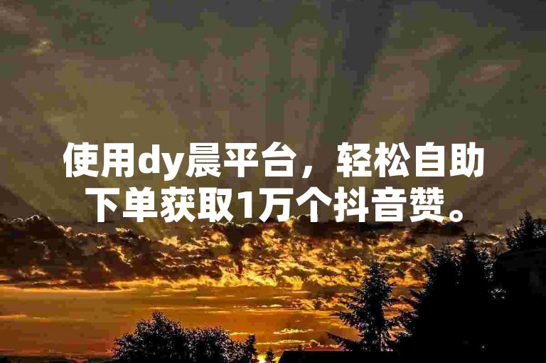 使用dy晨平台，轻松自助下单获取1万个抖音赞。