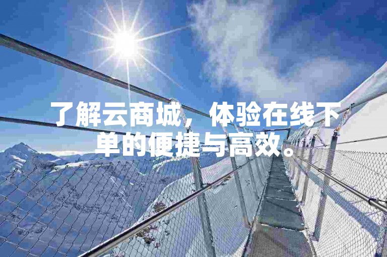 了解云商城，体验在线下单的便捷与高效。