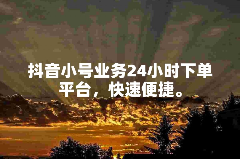 抖音小号业务24小时下单平台，快速便捷。