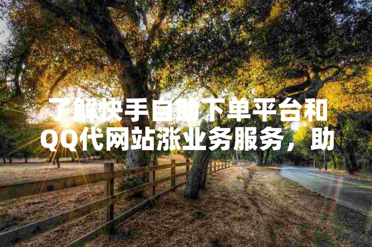 了解快手自助下单平台和QQ代网站涨业务服务，助你快速提升粉丝量。