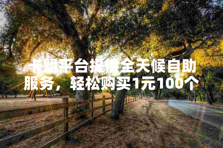 卡盟平台提供全天候自助服务，轻松购买1元100个赞。