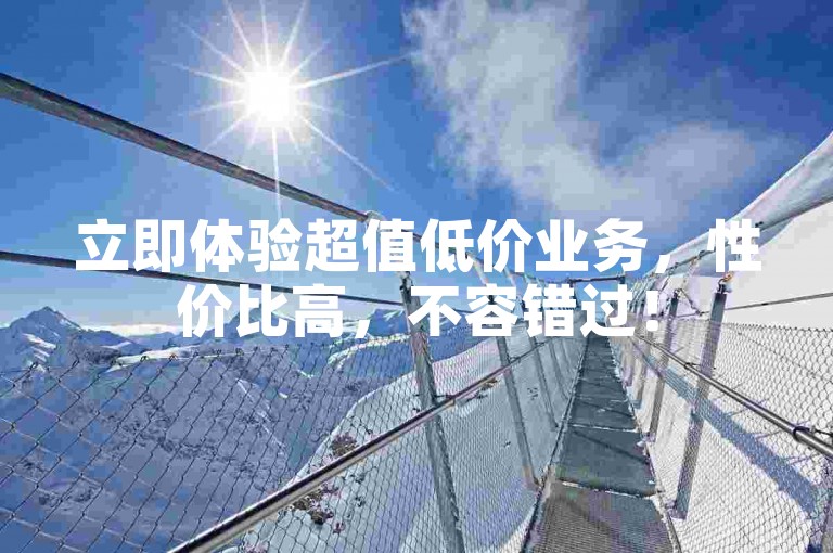 立即体验超值低价业务，性价比高，不容错过！