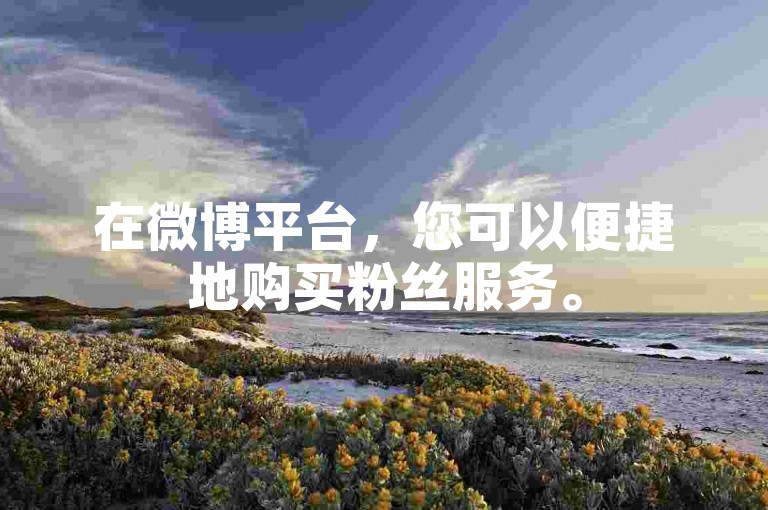 在微博平台，您可以便捷地购买粉丝服务。