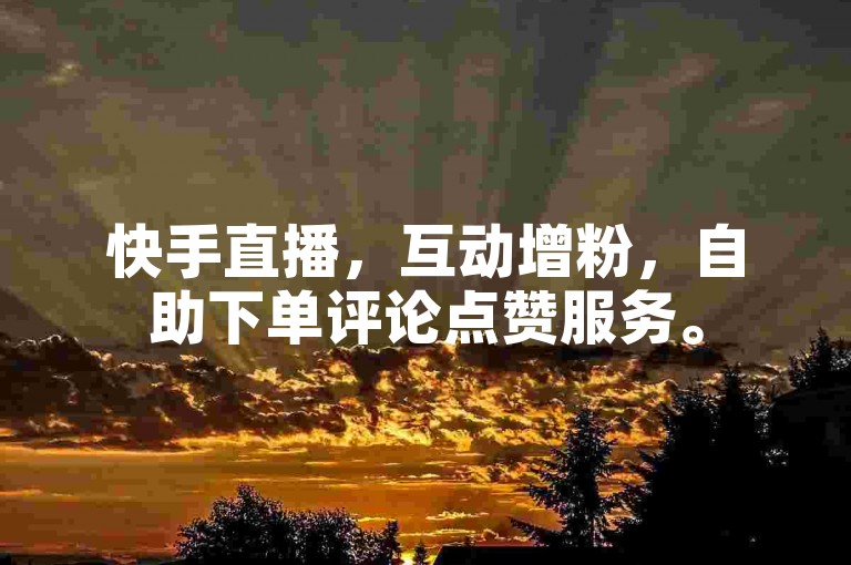 快手直播，互动增粉，自助下单评论点赞服务。