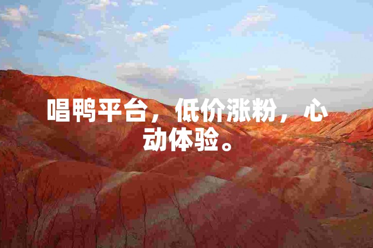 唱鸭平台，低价涨粉，心动体验。