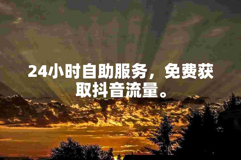 24小时自助服务，免费获取抖音流量。