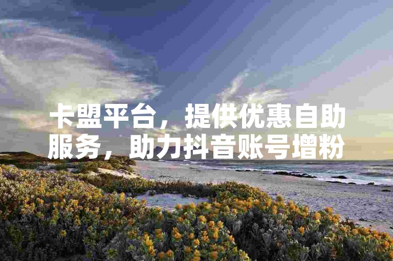 卡盟平台，提供优惠自助服务，助力抖音账号增粉。
