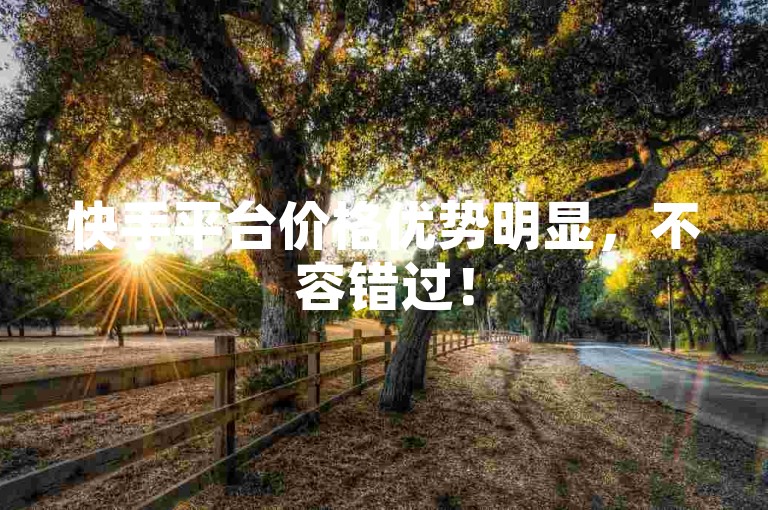 快手平台价格优势明显，不容错过！