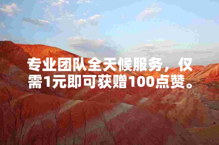 专业团队全天候服务，仅需1元即可获赠100点赞。