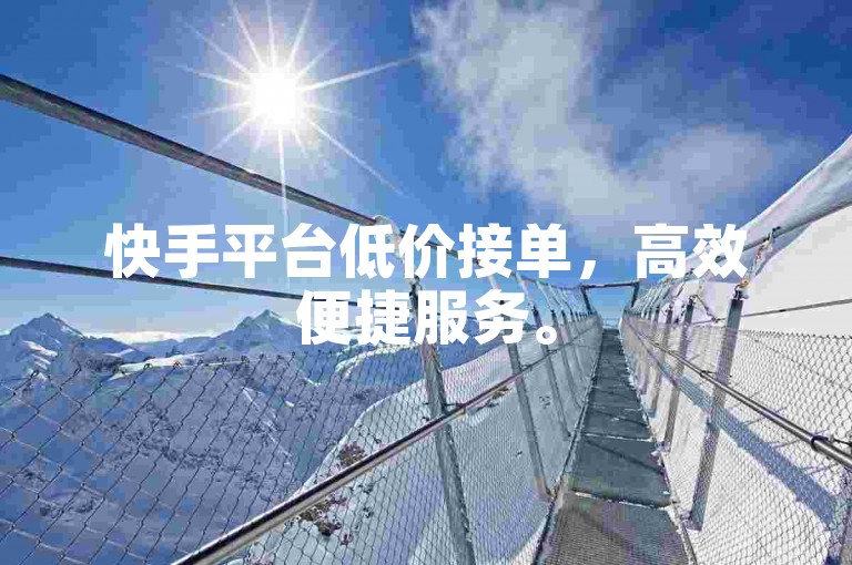快手平台低价接单，高效便捷服务。