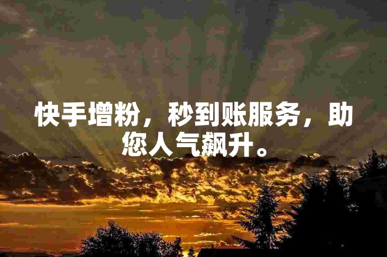 快手增粉，秒到账服务，助您人气飙升。