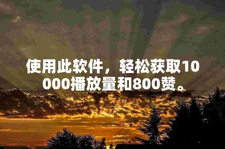 使用此软件，轻松获取10000播放量和800赞。