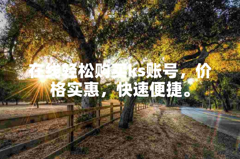 在线轻松购买ks账号，价格实惠，快速便捷。