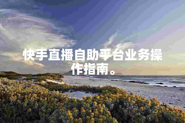 快手直播自助平台业务操作指南。