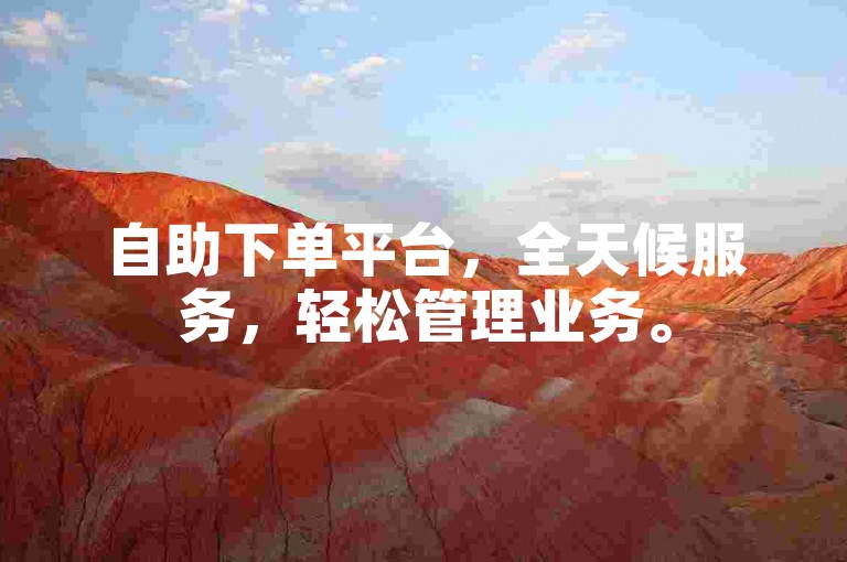 自助下单平台，全天候服务，轻松管理业务。