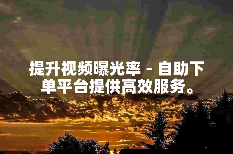 提升视频曝光率 - 自助下单平台提供高效服务。