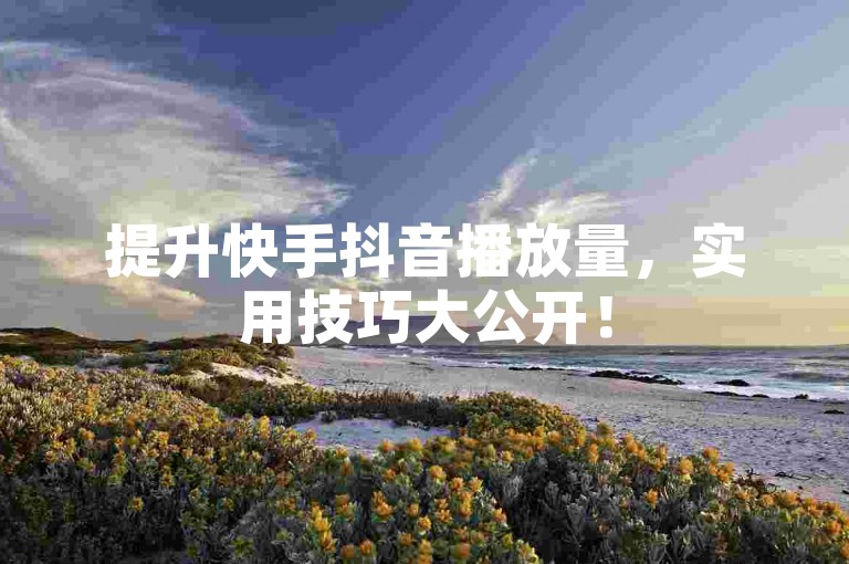 提升快手抖音播放量，实用技巧大公开！