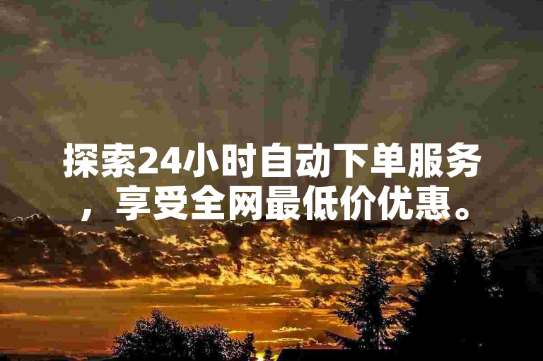 探索24小时自动下单服务，享受全网最低价优惠。