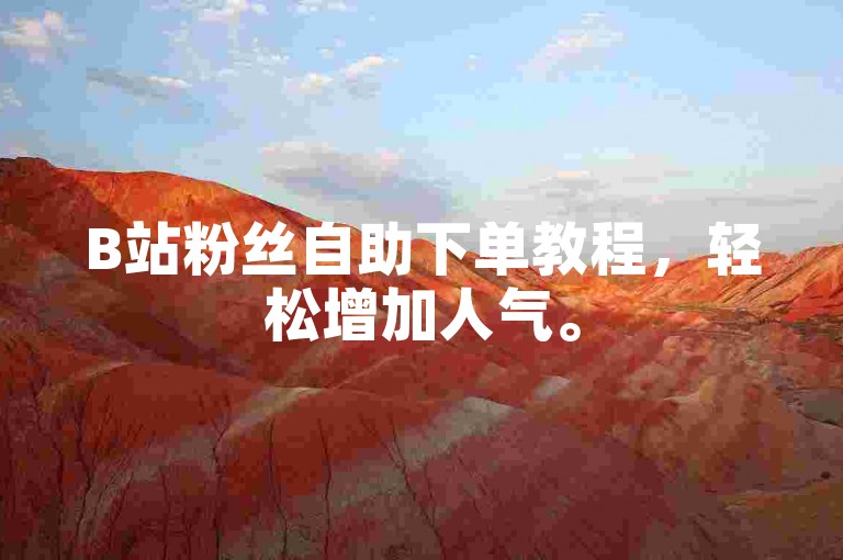 B站粉丝自助下单教程，轻松增加人气。