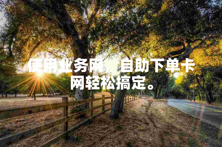 使用业务网，自助下单卡网轻松搞定。
