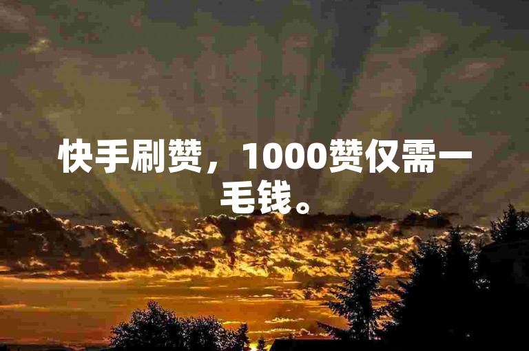 快手刷赞，1000赞仅需一毛钱。