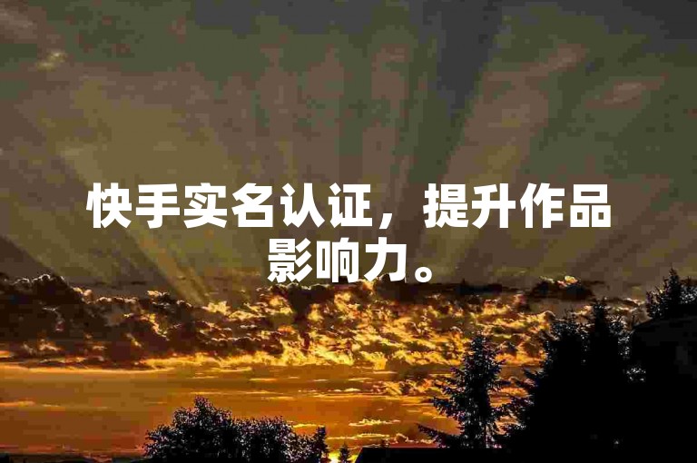 快手实名认证，提升作品影响力。