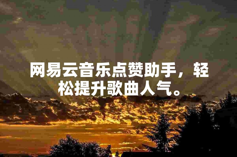 网易云音乐点赞助手，轻松提升歌曲人气。