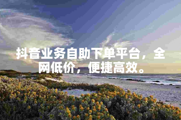 抖音业务自助下单平台，全网低价，便捷高效。