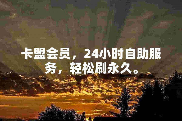 卡盟会员，24小时自助服务，轻松刷永久。